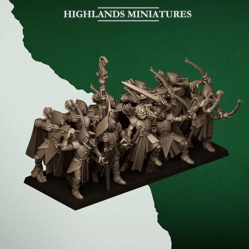 Feral archers - (command group included) packs 10, 20 or 30 miniatures