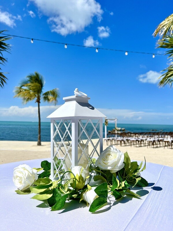 Artificial White Flower & Greenery Centerpiece Circle