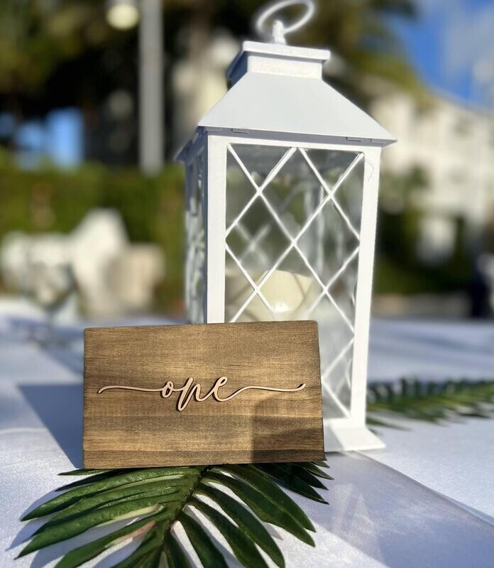 Wooden Block Table Numbers