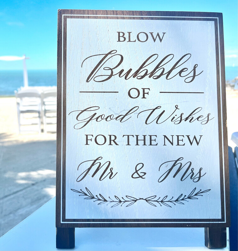 Blow Bubbles Ceremony Sign