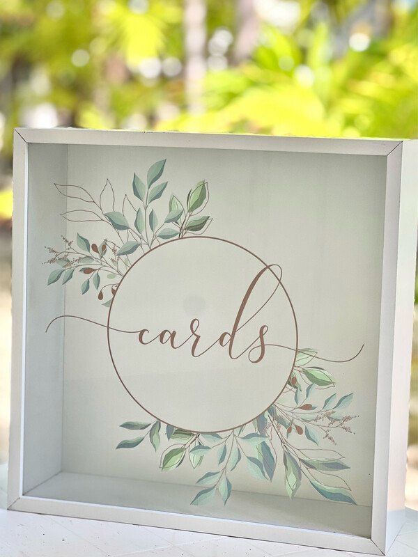 White Leafy Card Box