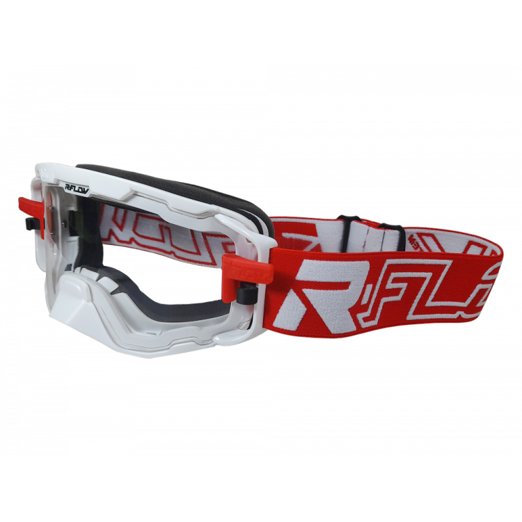 Masque Enduro anti-buée NEXT Blanc/Rouge RFLOW