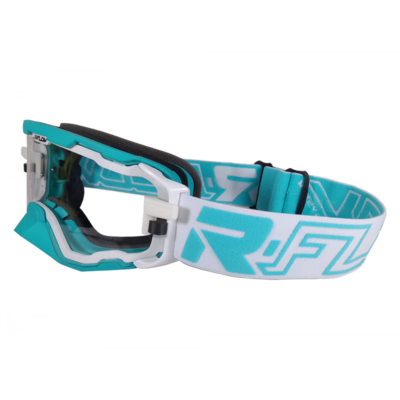 Masque Enduro anti-buée NEXT Blanc/Turquoise RFLOW