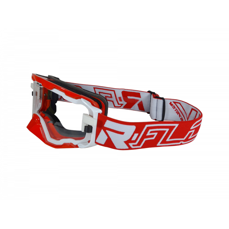 Masque Enduro anti-buée NEXT Blanc/Rouge RFLOW