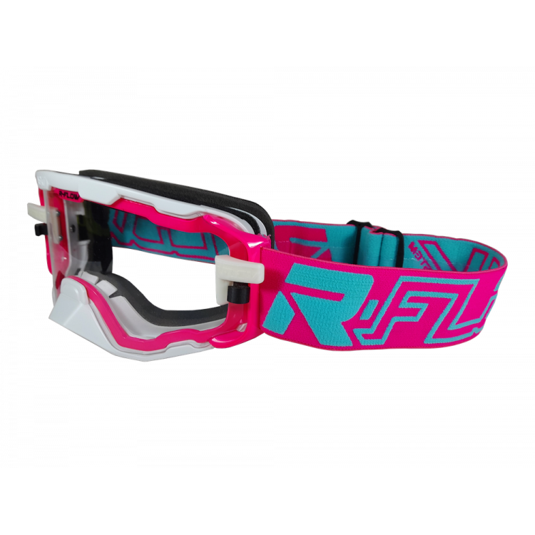 Masque Enduro anti-buée NEXT Blanc/Rose RFLOW