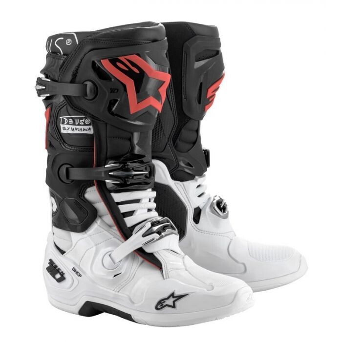 Botte Tech-10 Noir/Blanc/Rouge ALPINESTARS
