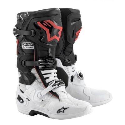 Botte Tech-10 Noir/Blanc/Rouge ALPINESTARS