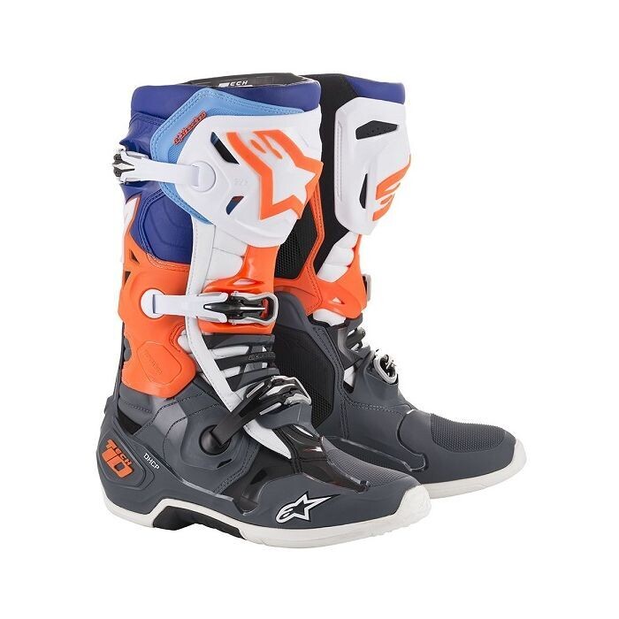 Botte Tech-10 Orange/Blanc/Gris ALPINESTARS