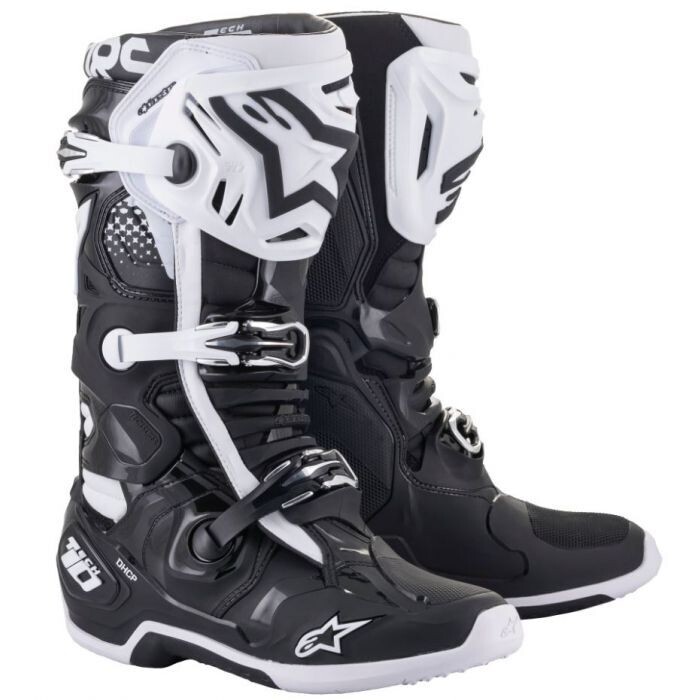 Botte Tech-10 Blanc/Noir ALPINESTARS