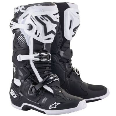 Botte Tech-10 Blanc/Noir ALPINESTARS
