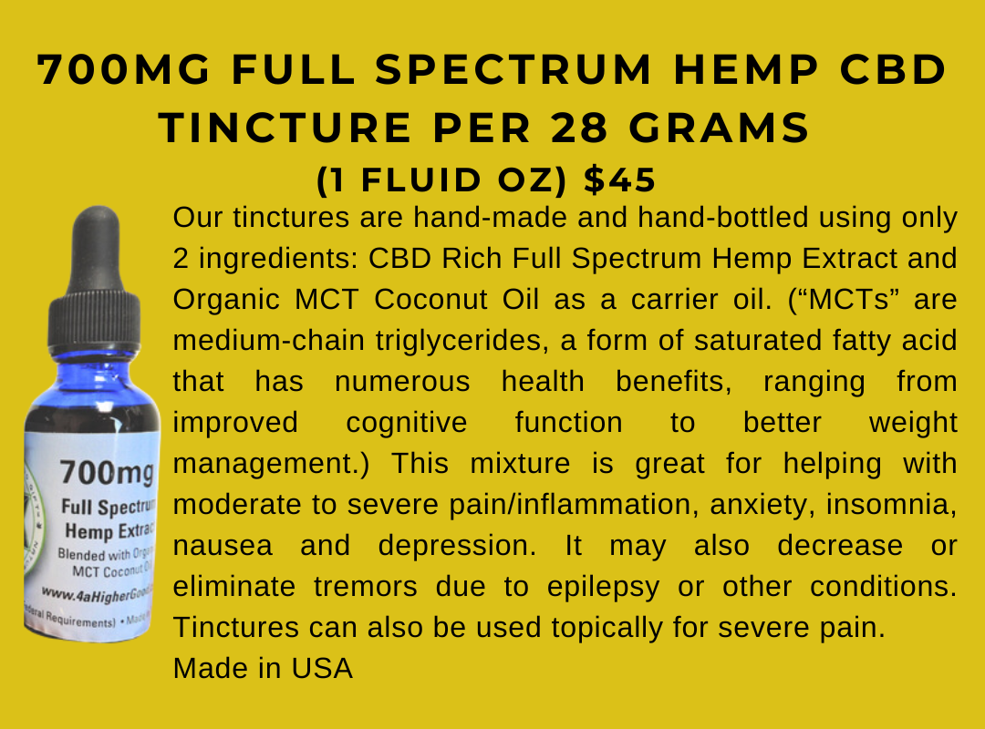 Full Spectrum Hemp CBD Tincture  700 mg per 28 grams (1 fluid oz)
