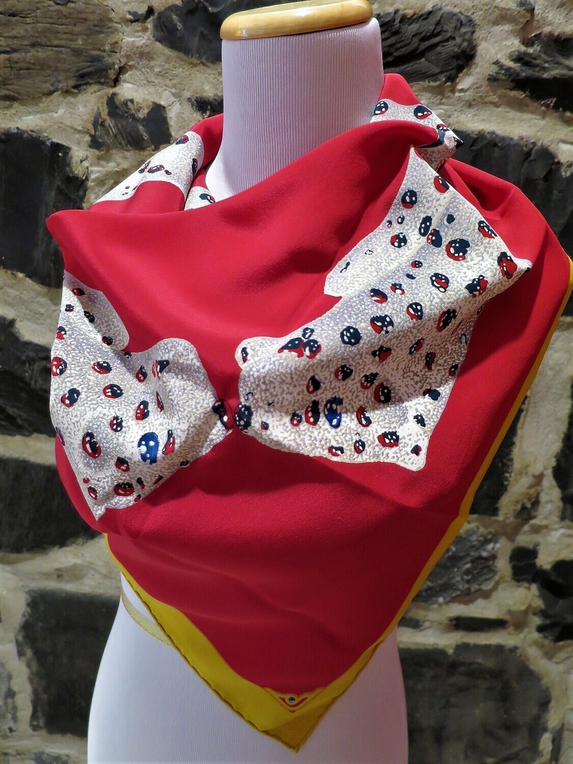 Vintage Cartier Silk Scarf with Panthere Leopard motif