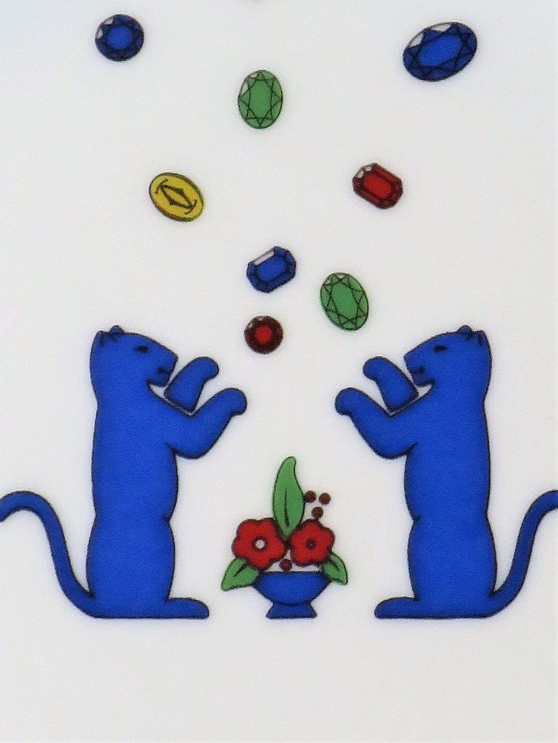 Vintage Cartier Baby Panthers Bowl Fine English Bone China