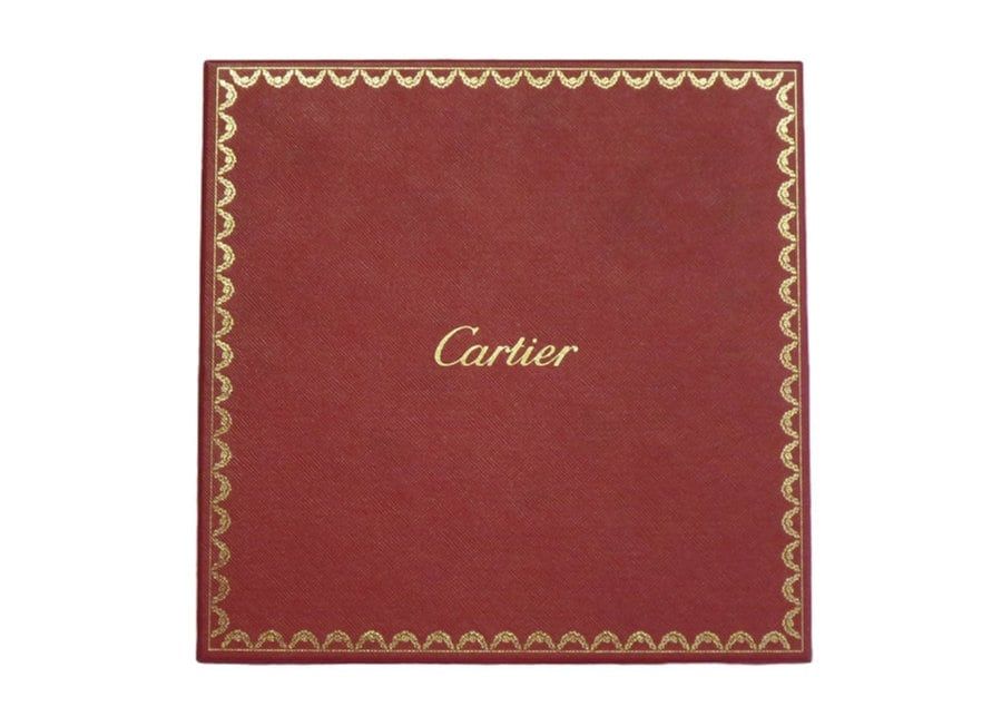 Vintage Cartier Scarf Mid-Size Italian Silk Twill red Panther Bracelet motif comes with Original Box + Certificate