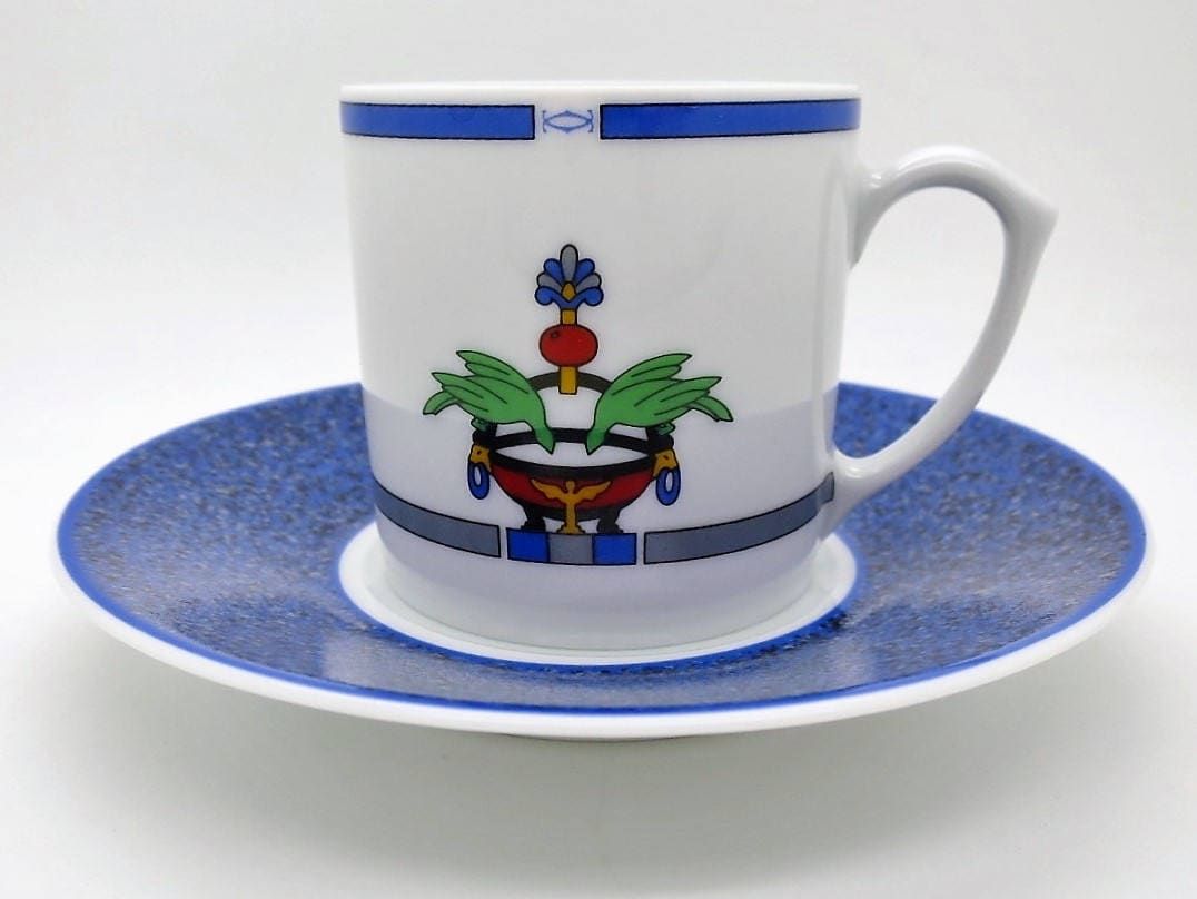 Cartier Demitasse Cups + Saucers Set of 4 in Original Box