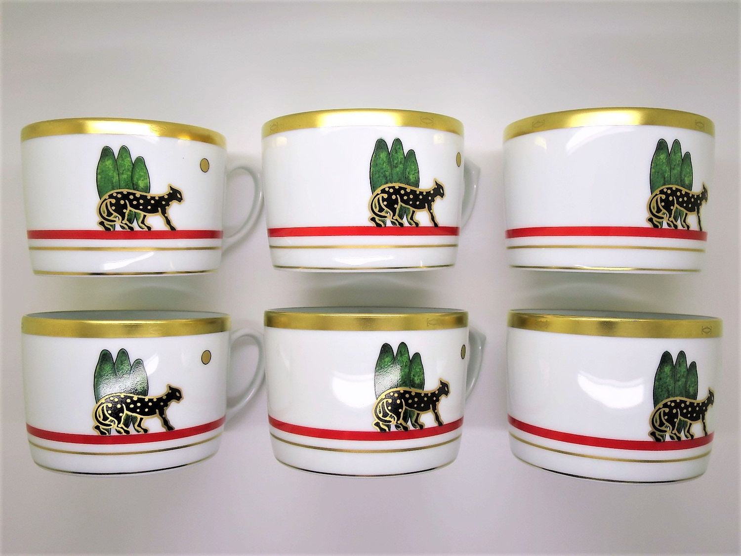 Limoges Porcelain for Cartier Cup + Saucers Set of 6