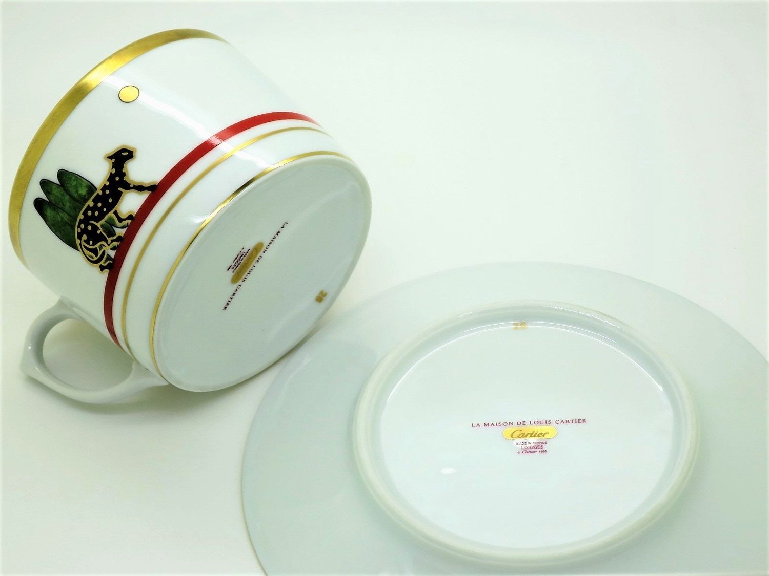 Limoges Porcelain for Cartier Cup + Saucers Set of 6