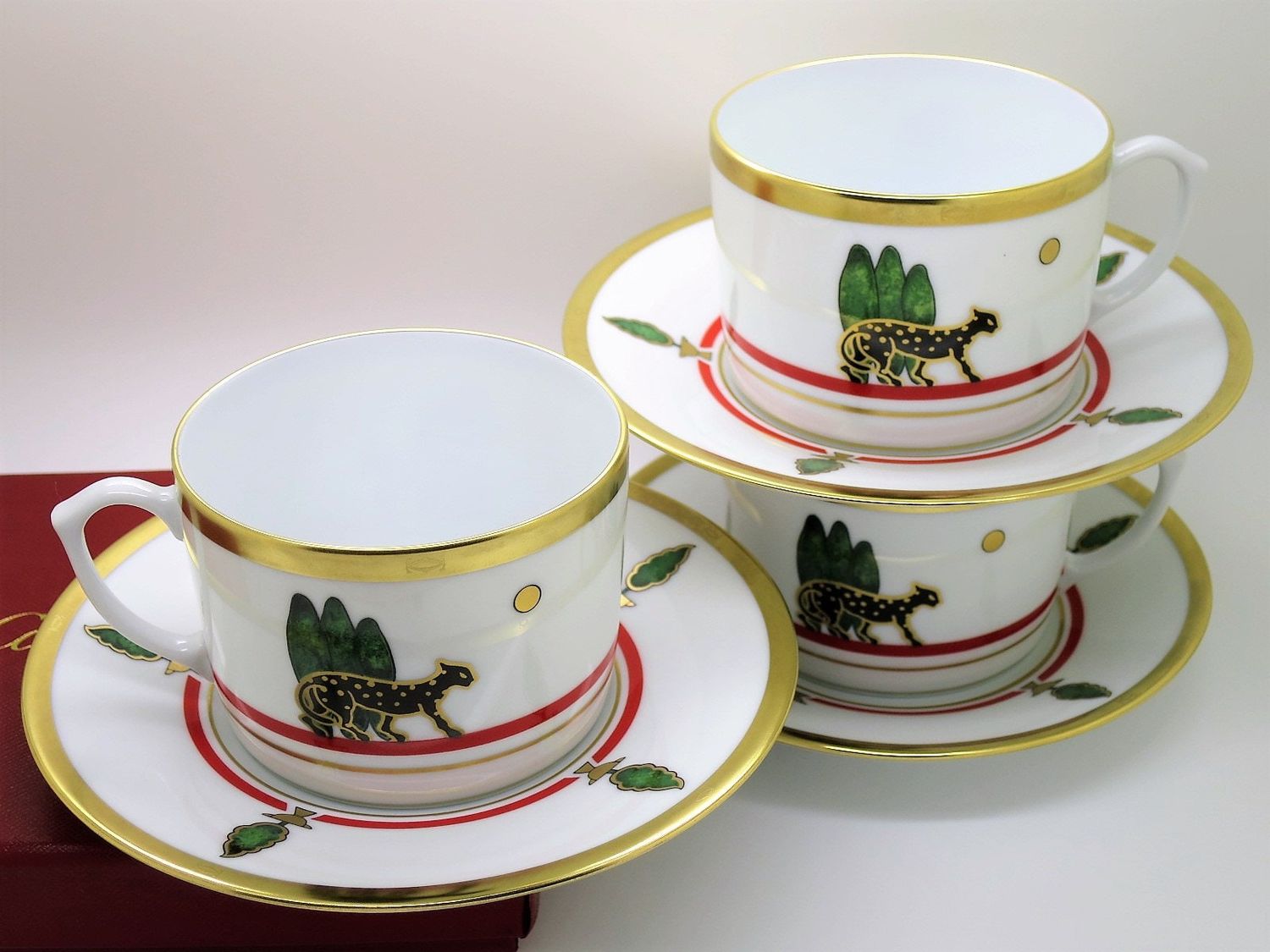 Limoges Porcelain for Cartier Cup + Saucers Set of 6