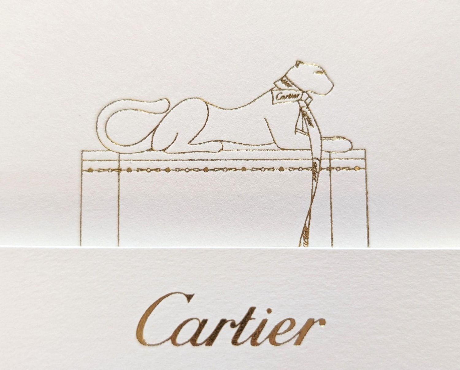 Cartier Note Cards with Gold Imprint Panther + Box Decor