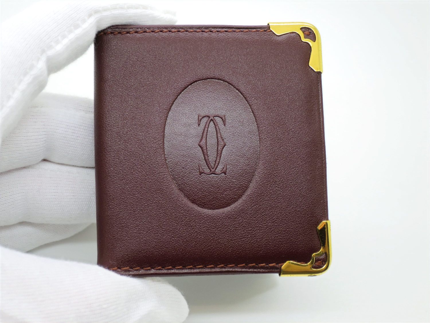 Vintage Cartier Photo Holder Classic Burgundy