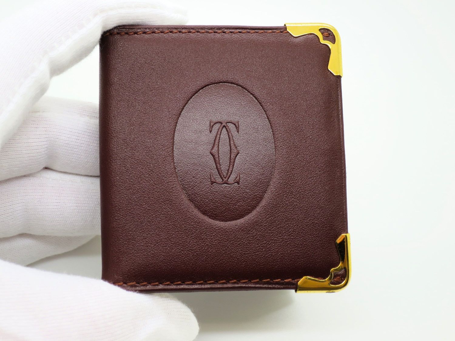 Vintage Cartier Photo Holder Classic Burgundy