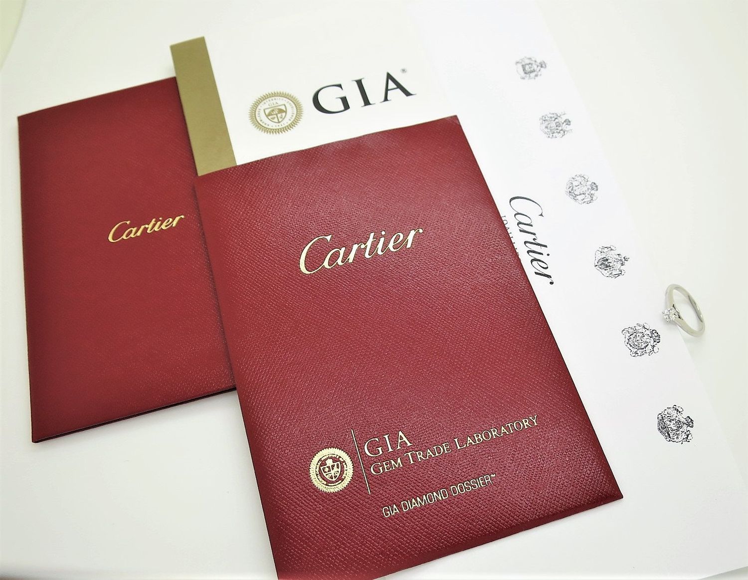 Cartier 1895 Solitaire Ring Platinum + 0.19ct Brilliant Cut Diamond in Band Size 4 comes with all Certificates and Box 