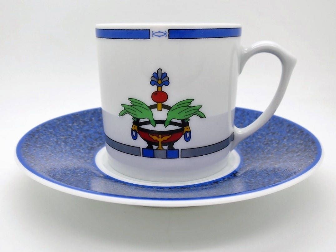 Cartier Demitasse Cups + Saucers Set of 4 in Original Box