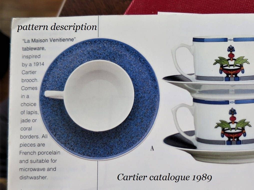 Cartier Demitasse Cups + Saucers Set of 4 in Original Box