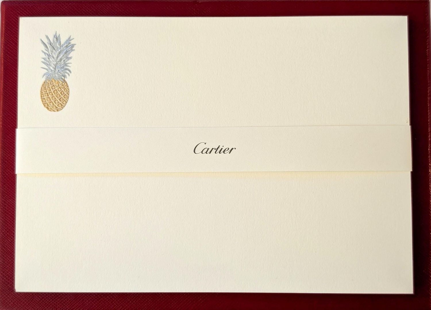 Vintage Cartier Stationery Set in Original Box Pineapple motif