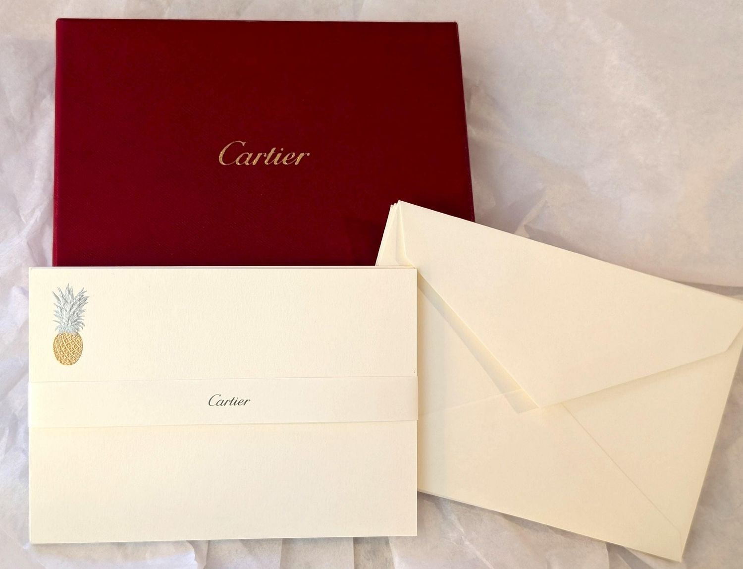 Vintage Cartier Stationery Set in Original Box Pineapple motif