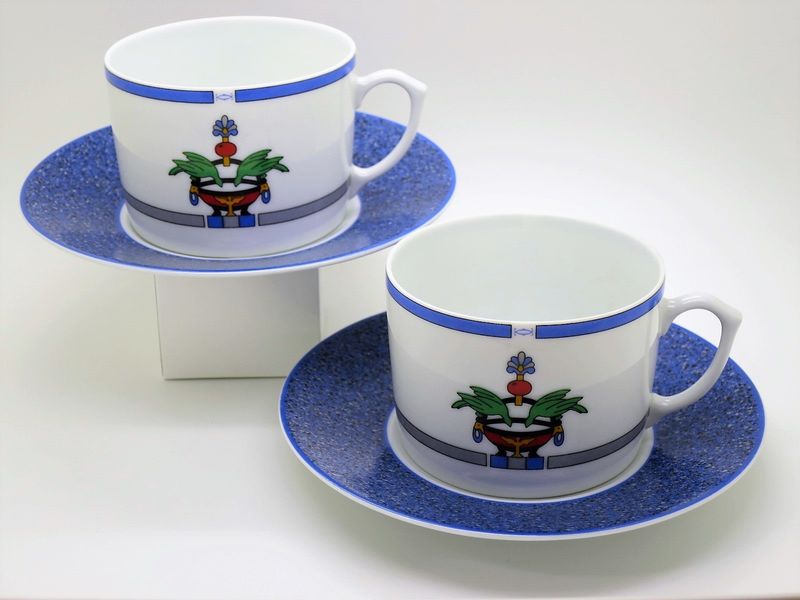 Vintage Cartier Cup + Saucer Set of 2 French Limoges Porcelain