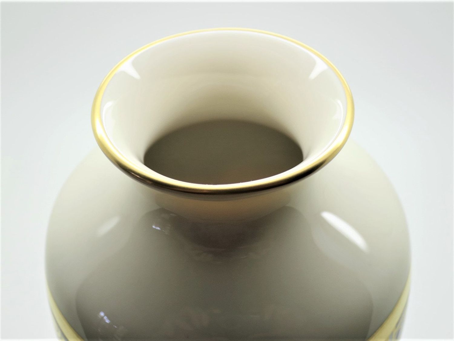 Vintage Cartier Vase Circa 1986 in Porcelain Egyptian Revival Decor