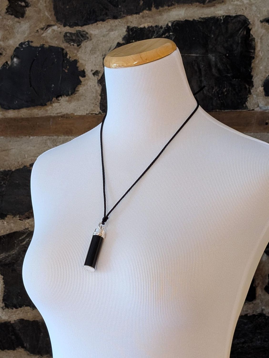 Vintage Cartier Amulet Pendant in Solid Sterling Silver + Precious Ebony