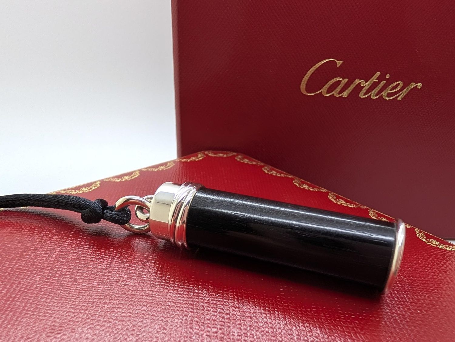 Vintage Cartier Amulet Pendant in Solid Sterling Silver + Precious Ebony