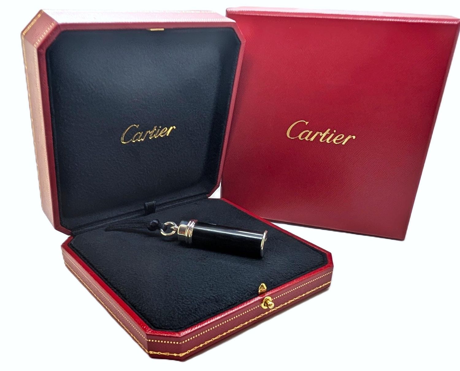 Vintage Cartier Amulet Pendant in Solid Sterling Silver + Precious Ebony