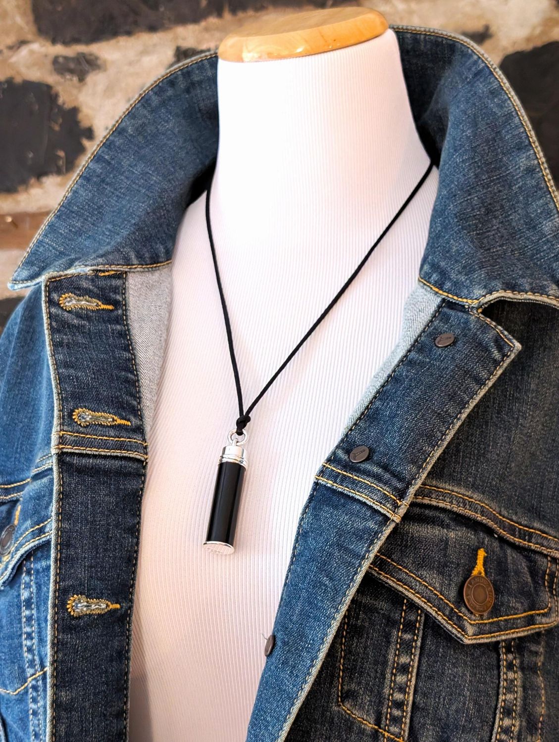 Vintage Cartier Amulet Pendant in Solid Sterling Silver + Precious Ebony