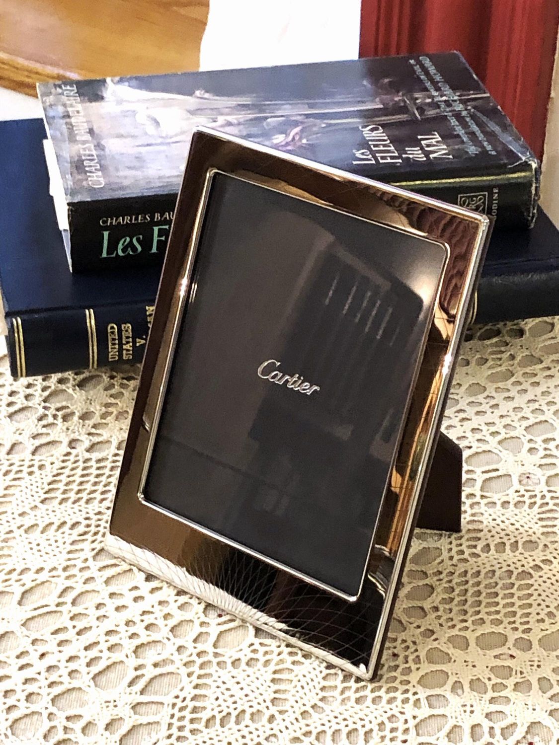 Cartier Photo Frame in Mid-Century Design with Original Box