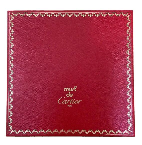 Vintage Cartier Scarf Large Square Size French Silk Twill red Egyptian Scarab motif