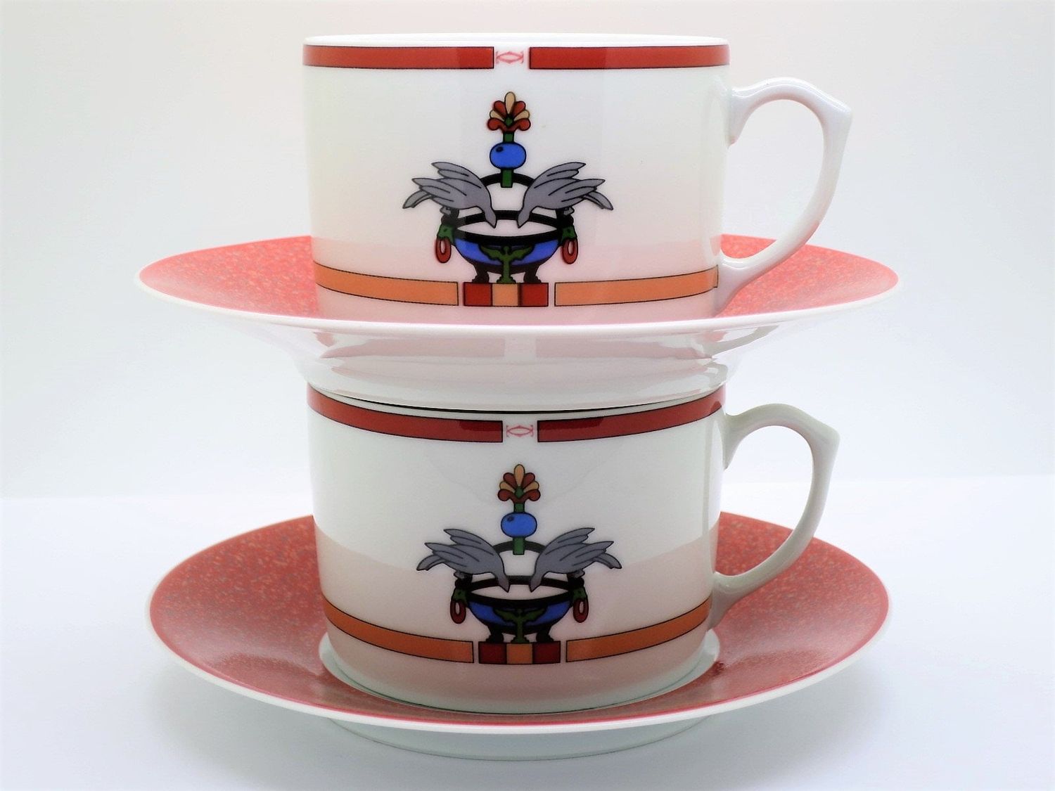 Vintage Cartier Cup + Saucer Set of 2 French Limoges Porcelain
