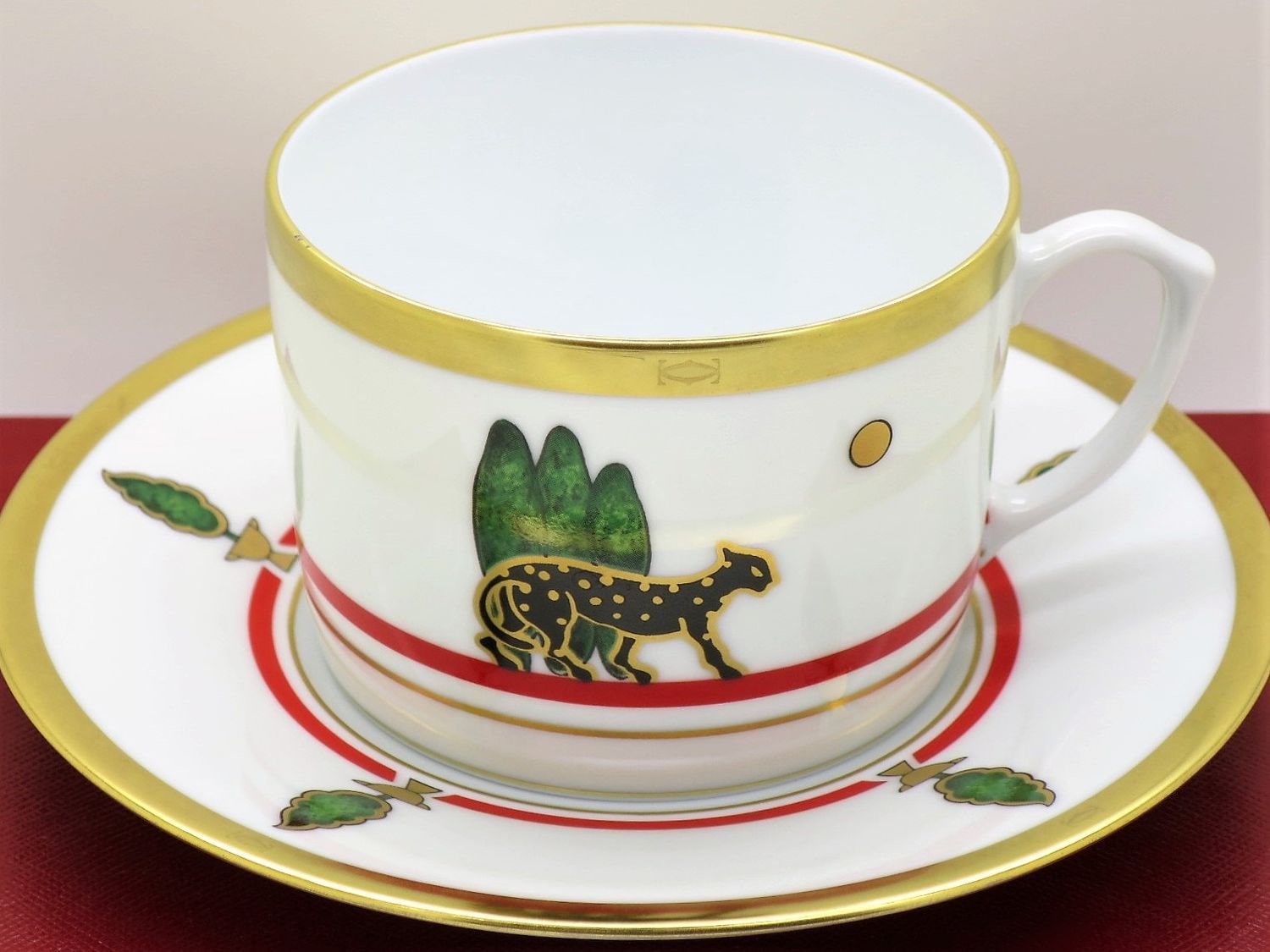 Limoges Porcelain for Cartier Cup + Saucers Set of 4
