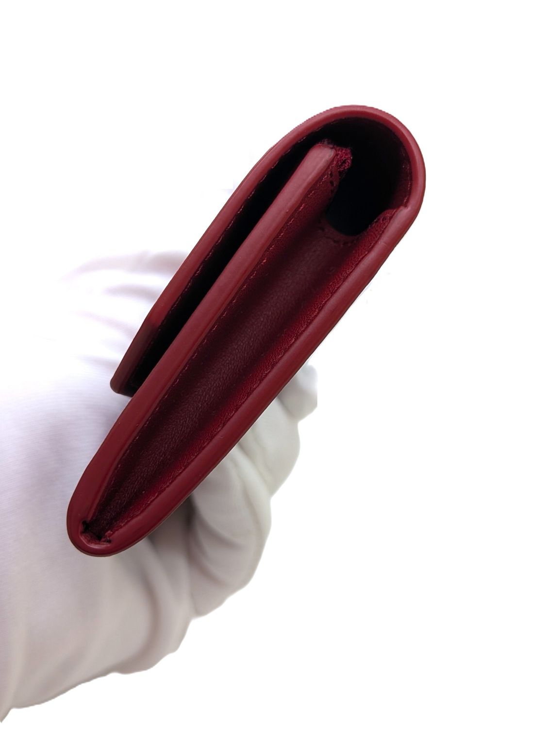 Cartier Wallet Small Garland Series in Red and Gold with Cartier Certificate, Booklet + Box