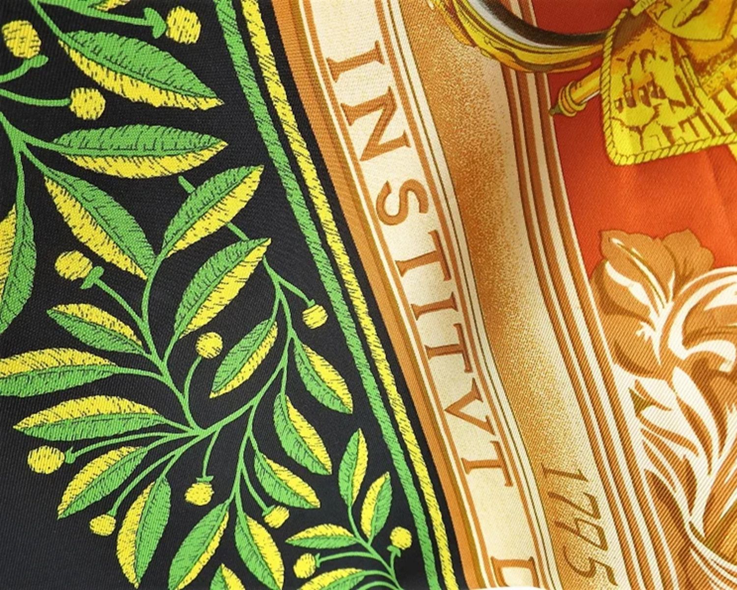 Vintage Cartier Scarf, historic French motif, Institut de France 200 Year Anniversary, silk excellent like brand new. 
