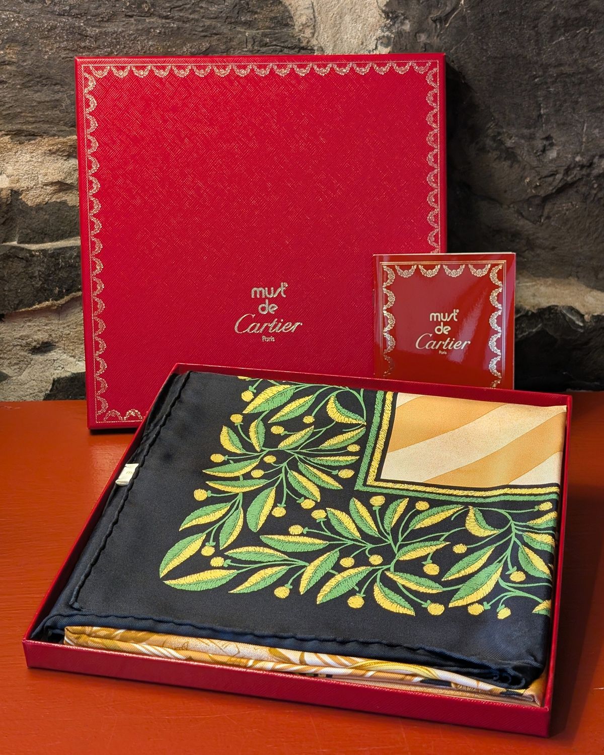 Vintage Cartier Scarf, historic French motif, Institut de France 200 Year Anniversary, silk excellent like brand new. 