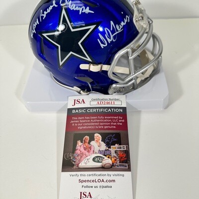 D.D Lewis Dallas Cowboys Autographed Flash Speed Mini Helmet w/Inscription JSA Authenticated