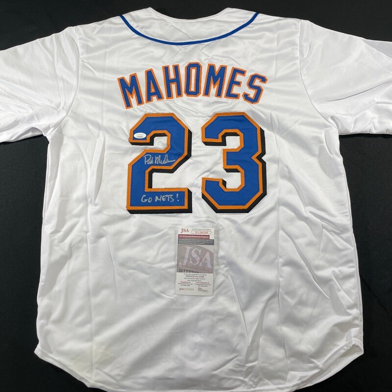 Patrick Mahomes Sr New York Mets  White Home Jerseys Signed & JSA COA