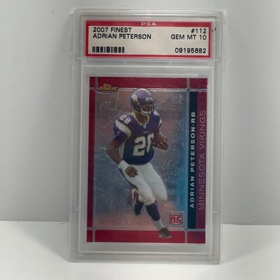 2007 Topps Finest Adrian Peterson RC Rookie Card #112 PSA 10