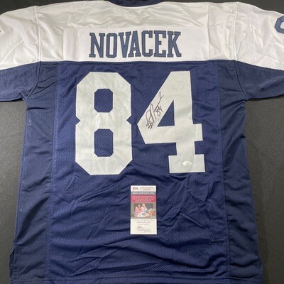 Jay Novacek Dallas Cowboys Throwback Wearable Autographed Jersey Size XXL JSA Authenticated