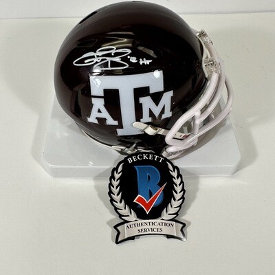 Texas A&M Johnny Manziel Signed Maroon Speed Mini Helmet with Beckett COA
