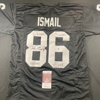 Rocket Ismail Oakland Raiders Autographed Jersey(Full Signature) w/Silver & Black JSA Authenticated