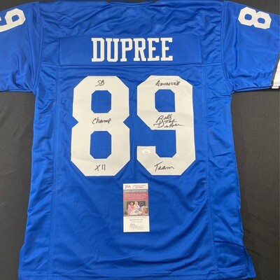 Billy Joe Dupree Blue Dallas Cowboys W/ Super Bowl 12 and America’s Team JSA Authenticated Autographed Jersey